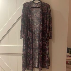 Lularoe Sarah Sweater Duster floral Large